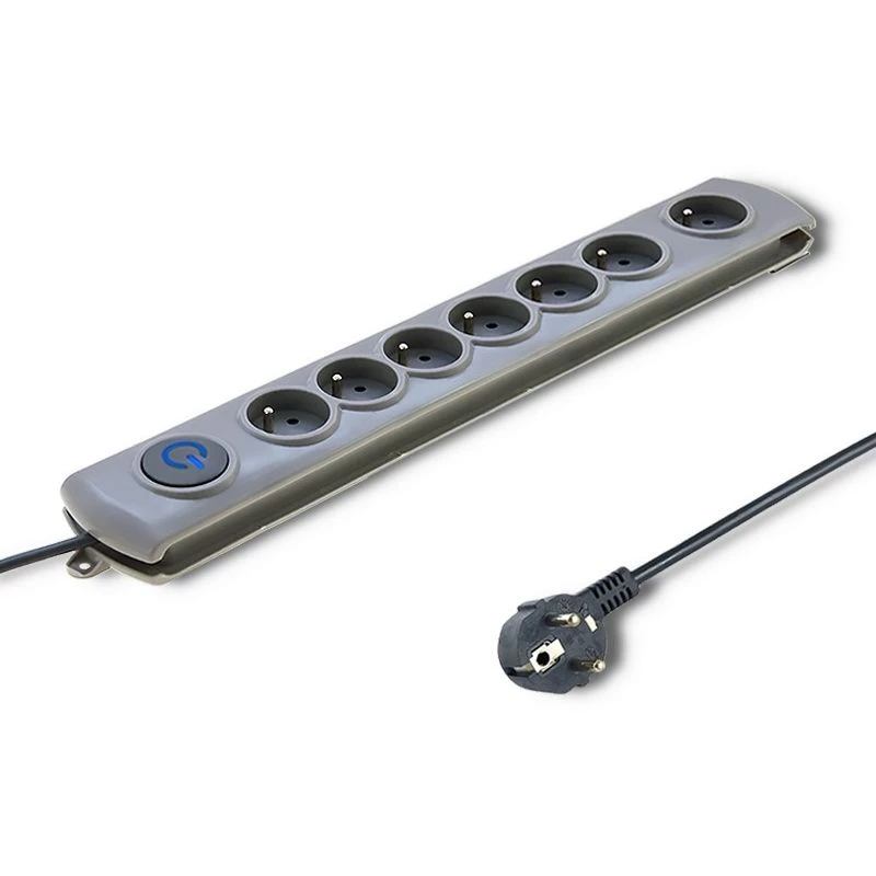 Qoltec 50168 apsauginis filtras su 8 lizdais, 3 m, pilkas
