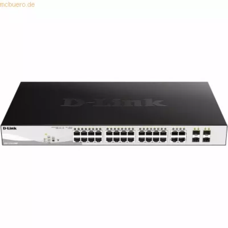 D-Link DGS-1210-28MP/E valdomas jungiklis L2 Gigabit Ethernet (10/100/1000) PoE 1U juodas, pilkas