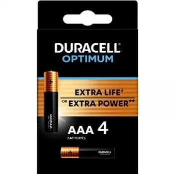 Duracell OPTIMUM AAA šarminės baterijos, 4 vnt. – ilgaamžė energija mažiems prietaisams