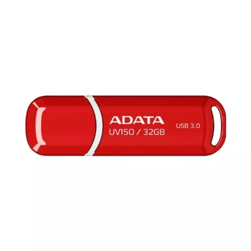 USB atmintukas ADATA DashDrive UV150 32GB, USB Type-A 3.2 Gen 1, raudonas, su užsifiksuojančiu dangteliu