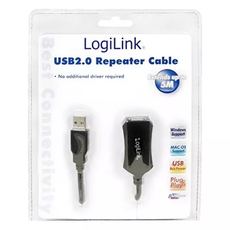 LogiLink USB 2.0 kartotuvinis laidas - 5 m USB A laidas