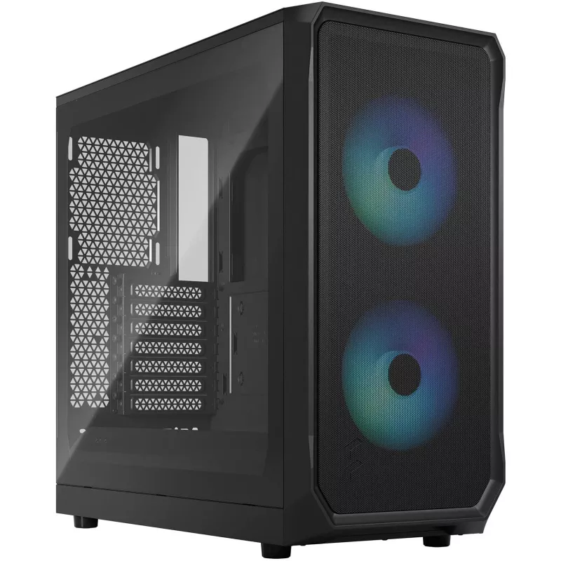 Fractal Design Focus 2 RGB Vidutinis Bokštas Kompiuterio Korpusas su Grūdintu Stiklu - Juodas