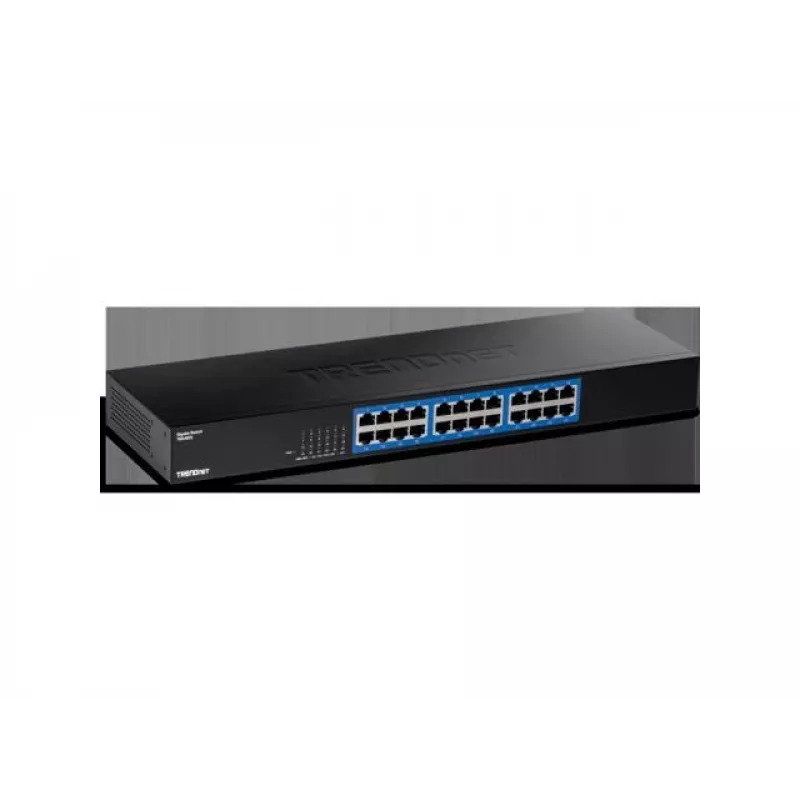 TRENDnet 24 prievadų Gigabit jungiklis TEG-S25, 24 x Gigabit RJ-45, 48 Gbps perjungimo talpa, be ventiliatoriaus, metalinis korpusas