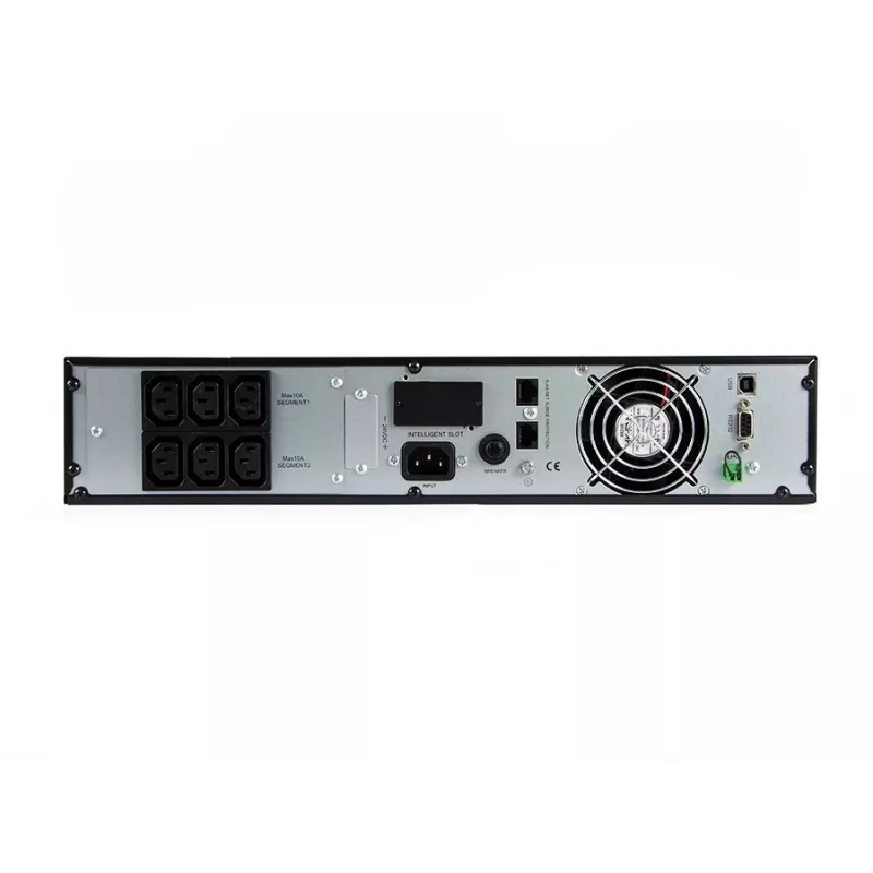 Nepertraukiamo maitinimo šaltinis Green Cell UPS13 — dvigubo keitimo UPS, 1000 VA / 900 W, grynas sinusas, 6 AC lizdai, LCD, 2×12V 9Ah baterijos