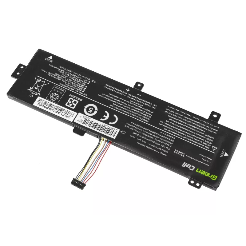 Baterija Green Cell LE118, skirta Lenovo Ideapad 310-15 (7,6 V, 3500 mAh, 4 elementai, LiPo, juoda)
