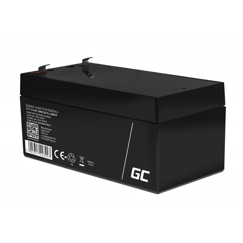 Green Cell AGM19 UPS baterija švino rūgšties sandari 12 V 3,3 Ah