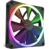 Korpuso ventiliatorius NZXT F140 RGB 14 cm juodas, 500–1800 RPM, Fluid Dynamic Bearing, 4-pin, 18 LED
