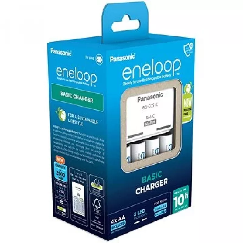 Įkroviklis PANASONIC Eneloop Basic BQ-CC51 + 4x AA 2000 mAh (K-KJ51MCD40E)