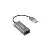 USB centras NATEC Cricket USB 3.2 Gen 1 Type-A su RJ-45 Ethernet 1000 Mbit/s, aliuminio korpusas, juoda