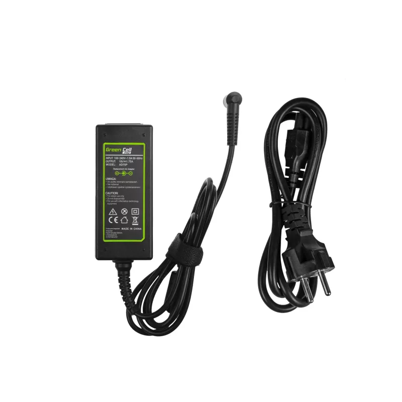 Maitinimo adapteris Green Cell AD70P, skirtas ASUS nešiojamiesiems kompiuteriams, 33W, 19V 1,75A, vidaus naudojimui, juodas