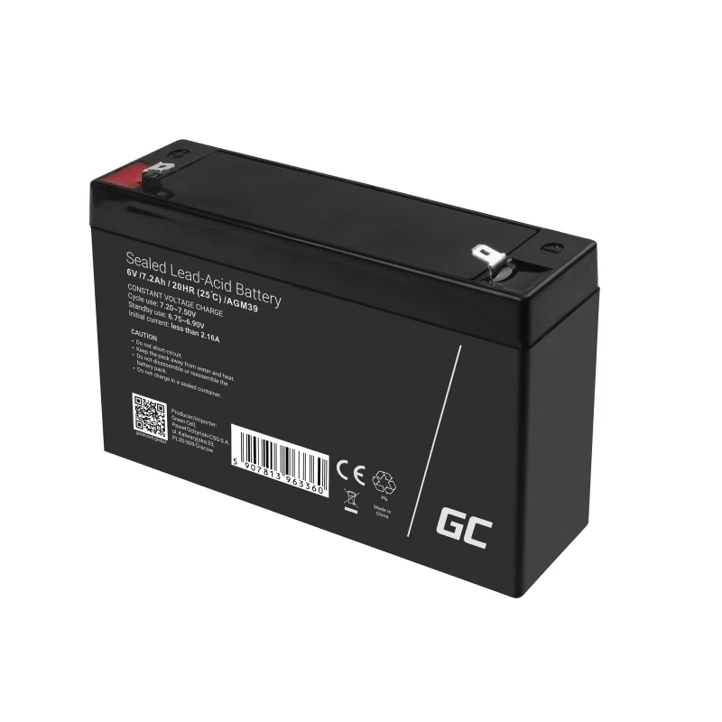 Green Cell AGM39 pramoninis įkraunamas akumuliatorius 7200 mAh 6 V