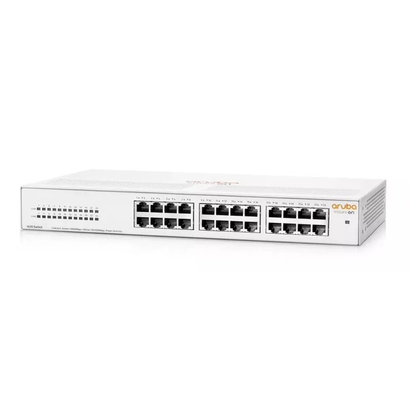 HPE Aruba Networking Aruba Instant On 1430 24G nevaldomas L2 Gigabit Ethernet jungiklis (10/100/1000) 1U baltas