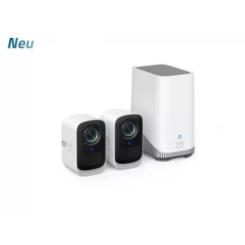 Eufy Security S300 EufyCam 3C 2 kamerų rinkinys – belaidė 4K lauko apsaugos kamera su veido atpažinimu, iki 16TB išplečiama atmintimi