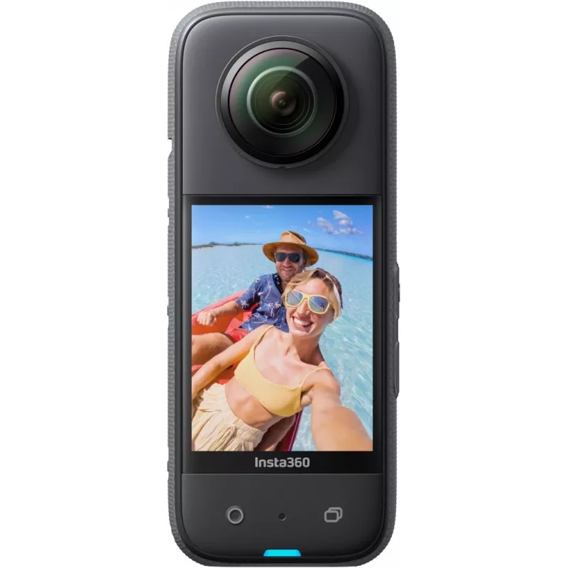 Veiksmo kamera Insta360 X3 — 72 MP, 5K itin didelės raiškos (5760×2880), 100 kadrų/s, CMOS, Wi‑Fi, įmontuotas ekranas, MicroSD, 0,508 kg, juoda