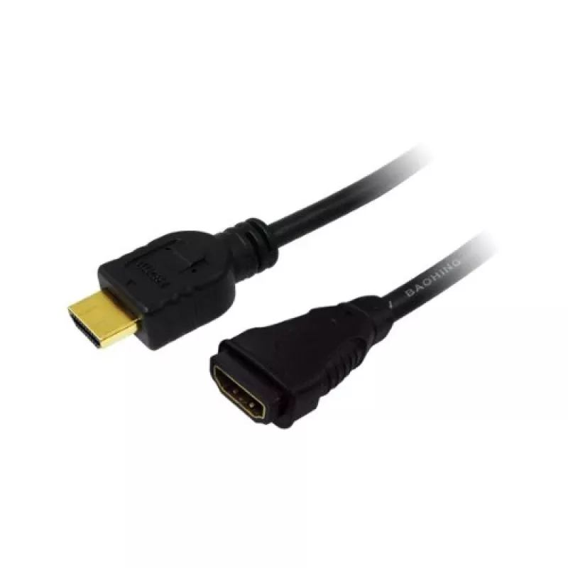 LogiLink CH0057 greitaeigis HDMI 1.4 ilginimo kabelis su Ethernet, A kištukas–A lizdas, 4K/30, paauksuoti kontaktai, 3 m, juodas