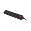 Lanberg PS1-05E-0300-BK ilgintuvas su 5 lizdais, 3 m, juodas, su jungikliu