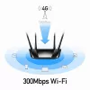 Cudy LT400 belaidis maršrutizatorius 4G LTE, 300Mbps, 2.4 GHz, Fast Ethernet, juodas