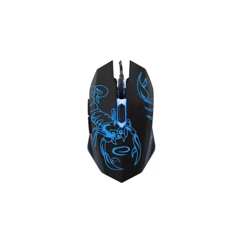 Esperanza MX203 SCORPIO – žaidimų pelė, USB, mėlyna, optinė, 6 mygtukai, juoda