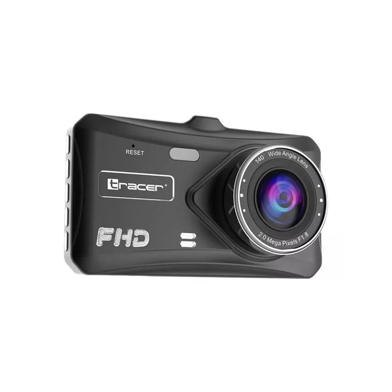 Vaizdo registratorius TRACER 4TS Full HD dviejų kamerų, 2 MP priekinė, 0.4 MP salono, 140°/60° kampai, 4 colių IPS ekranas, 150 mAh baterija, aliumininis korpusas, stovėjimo pagalba