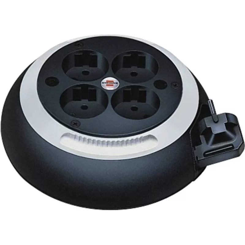 Comfort-Line Mini kabelių ritė CL-S 4 kištukiniai lizdai (juoda/balta, 3 metrai)