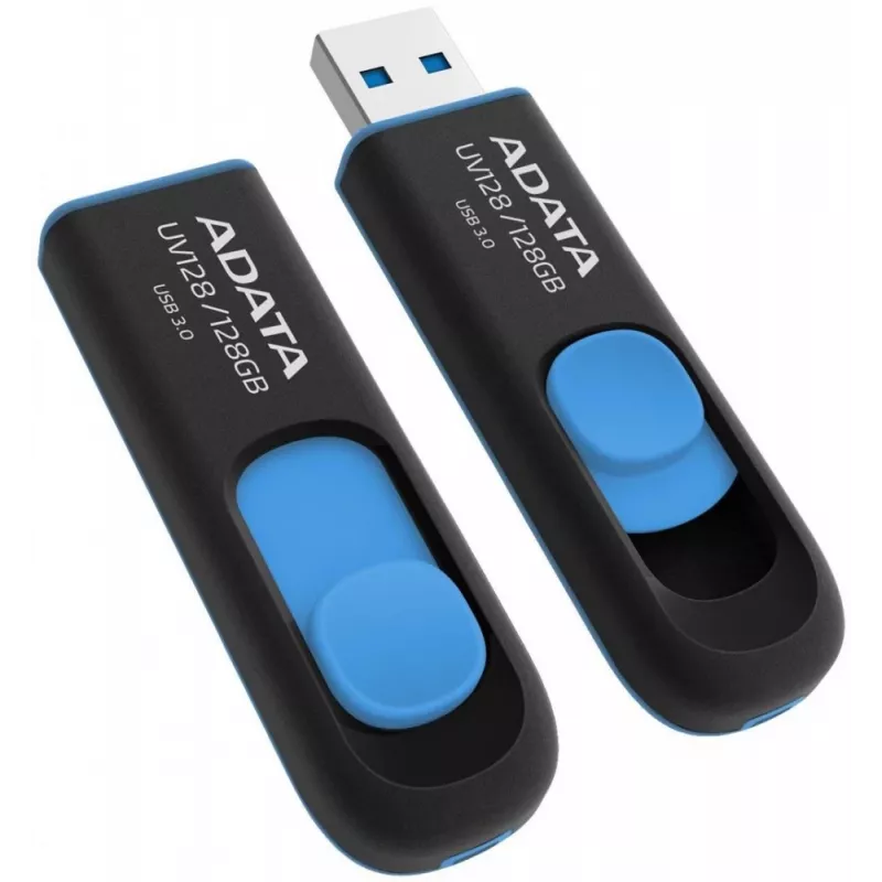 ADATA DashDrive UV128 128GB USB atmintukas USB Type-A 3.2 Gen 1 (3.1 Gen 1) Juodas, Mėlynas