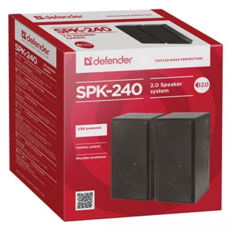 Prisijungiami garsiakalbiai DEFENDER SPK-240, 2.0, 6 W RMS, USB maitinimas, 3,5 mm, juodi