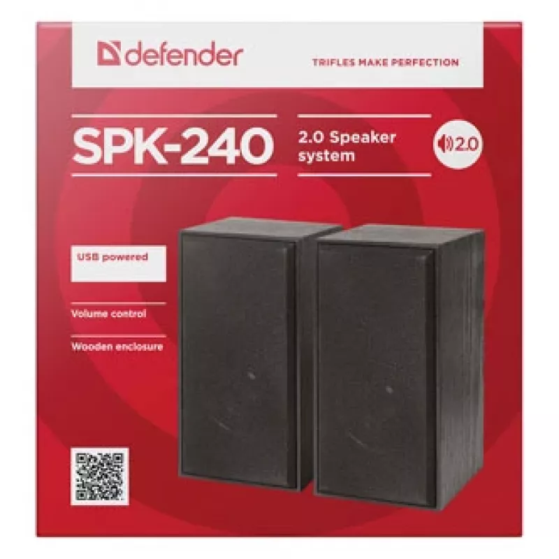 Prisijungiami garsiakalbiai DEFENDER SPK-240, 2.0, 6 W RMS, USB maitinimas, 3,5 mm, juodi