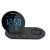 Blaupunkt CR85BK FM PLL radijo laikrodis su belaidžiu įkrovimu, USB, vidaus/lauko temperatūra, juodas