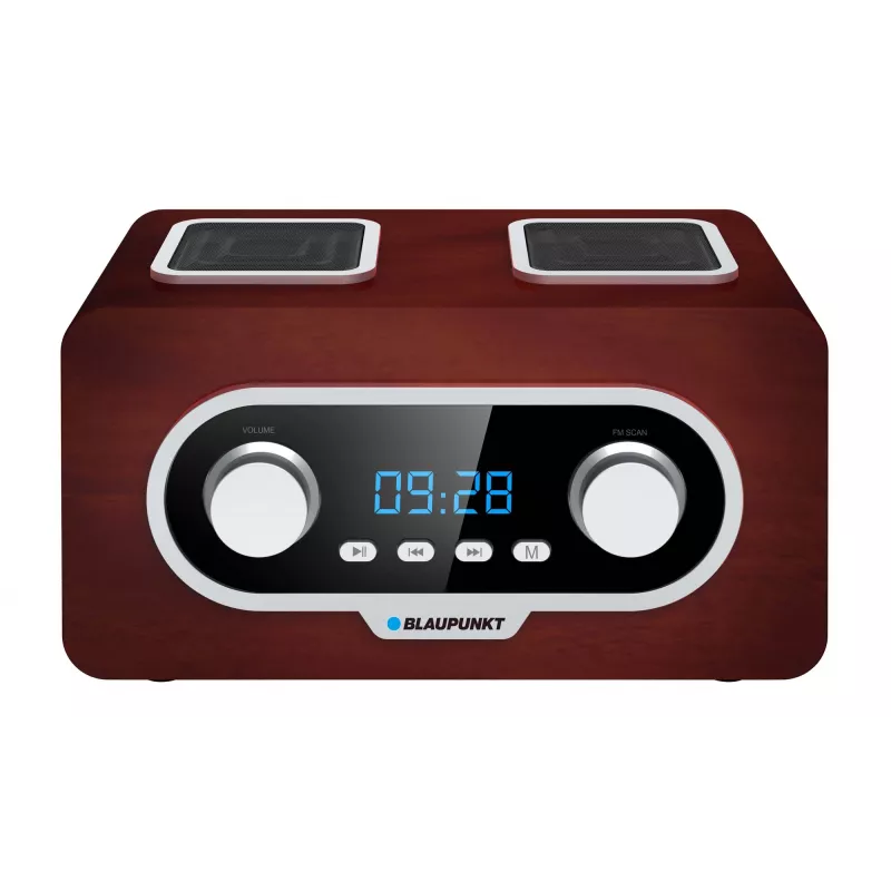 Nešiojamas radijo imtuvas BLAUPUNKT PP5.2BR – FM radijas, 60 atminties vietų, USB/MP3, AUX, įkraunama baterija 1000 mAh, 3 W RMS, bronzinis
