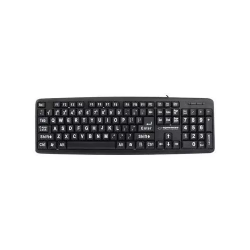 Esperanza EK129 klaviatūra USB QWERTY UK angliškas juoda
