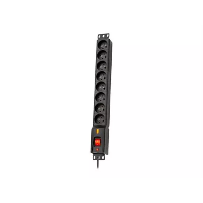 Apsauginis lizdų blokas LXARM810, 8x 230V, 5m, juodas