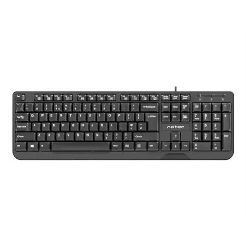 Natec Trout Slim USB klaviatūra, JAV išdėstymas, juoda