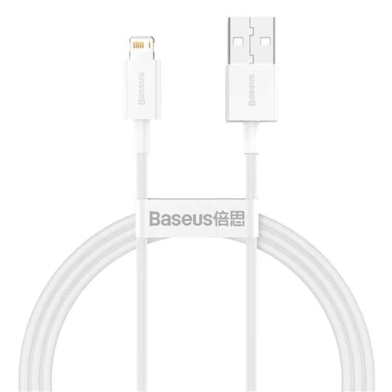 Baseus CALYS-A02 USB A – Lightning laidas, 1 m, baltas