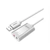 Garso keitiklis Unitek Y-247A, sidabrinis, USB Type-A jungtis, kompaktiškas 12×28×46 mm