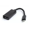 Gembird A-CM-DPF-01 USB-C – DisplayPort adapteris, 15 cm, juodas