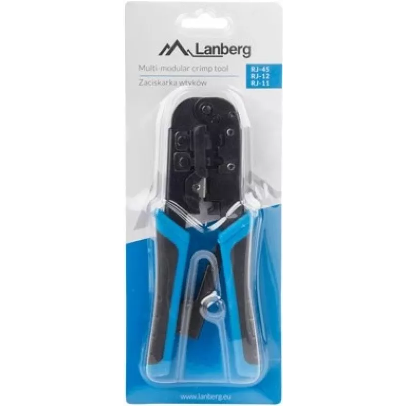 Krimpingo įrankis LANBERG NT-0201 RJ-45 jungtims, 180 mm, 315 g, juodas/mėlynas