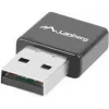 USB belaidis tinklo adapteris LANBERG NC-0300-WI, 2x vidinės antenos 2 dBi, USB 2.0, iki 2400 Mbit/s, juodas