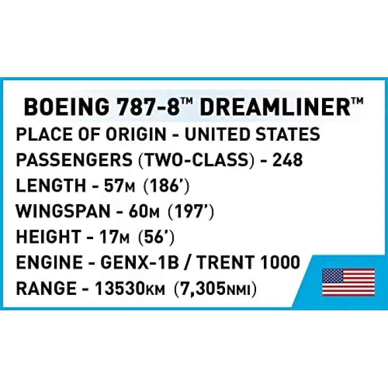 COBI Boeing 787-8™ DREAMLINER™ lėktuvas