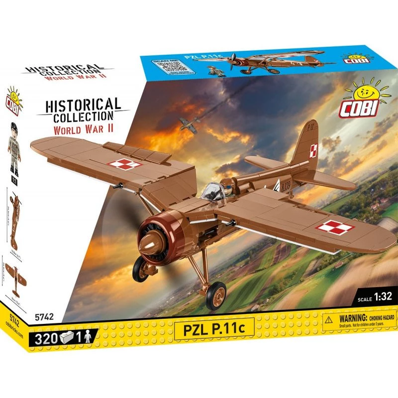 Konstruktorius COBI PZL P.11c 320 dalių Antrasis pasaulinis karas