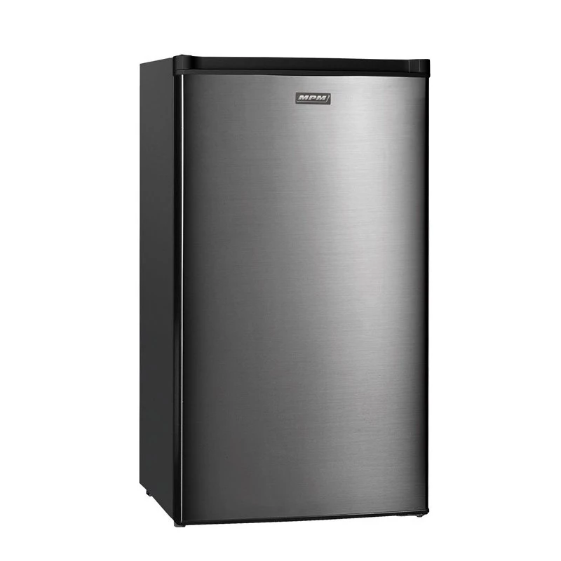 Laisvai pastatomas šaldytuvas MPM 112-CJ-16/AA — 82 l talpa, 69 l šaldytuvas, 11 l šaldiklis, pilkas, 480×500×840 mm, vyriai perstatomi, E klasė