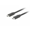 USB C į USB C laidas LANBERG CA-CMCM-32CU-0010-BK — USB 3.2 Gen 2, 1 m, juodas, 100 W įkrovimas, 4K vaizdas