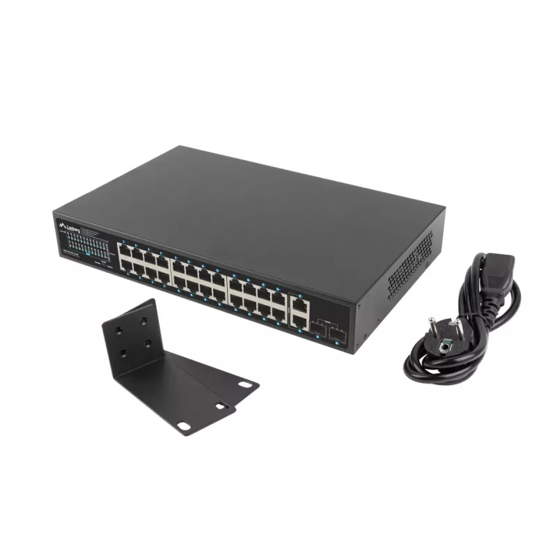 Nevaldomas LANBERG jungiklis RSGE-24P-2GE-2S-360 su 24 RJ-45 Ethernet prievadais