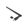 LANBERG NC-1200-WIE vidinė WLAN kortelė – dviejų juostų USB belaidžio ryšio adapteris, RTL8812BU, iki 1200 Mbit/s, išorinės 2x2 antenos (5 dBi), juoda