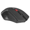 Belaidė optinė pelė DEFENDER ACCURA MM-275 RF, ambidekstrinė, 1600 DPI, USB RF imtuvas, 5–6 mygtukai, juoda/raudona