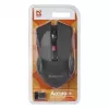 Belaidė optinė pelė DEFENDER ACCURA MM-275 RF, ambidekstrinė, 1600 DPI, USB RF imtuvas, 5–6 mygtukai, juoda/raudona