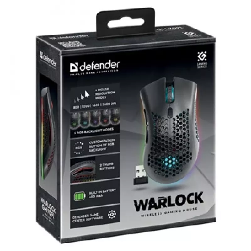 Defender 52709 709 L Black USB žaidimų pelė