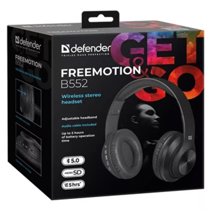 Ausinės Defender FreeMotion B552 sulankstomos belaidės Bluetooth