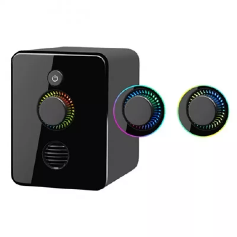2.1 kompiuterinės garsiakalbių sistemos DEFENDER V12 11W RMS USB, 3,5 mm, žemų dažnių garsiakalbis, juoda, 223×115×130 mm