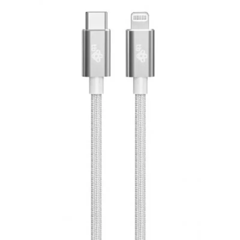 TB laidas USB-C – Lightning pintas 1 m, sidabrinis