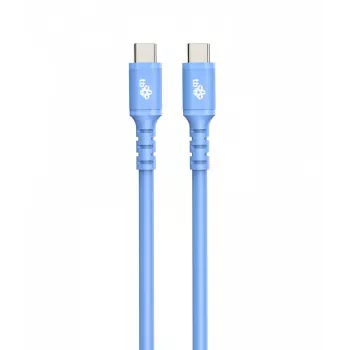 USB C - USB C kabelis 1 m, silikoninis, mėlynas